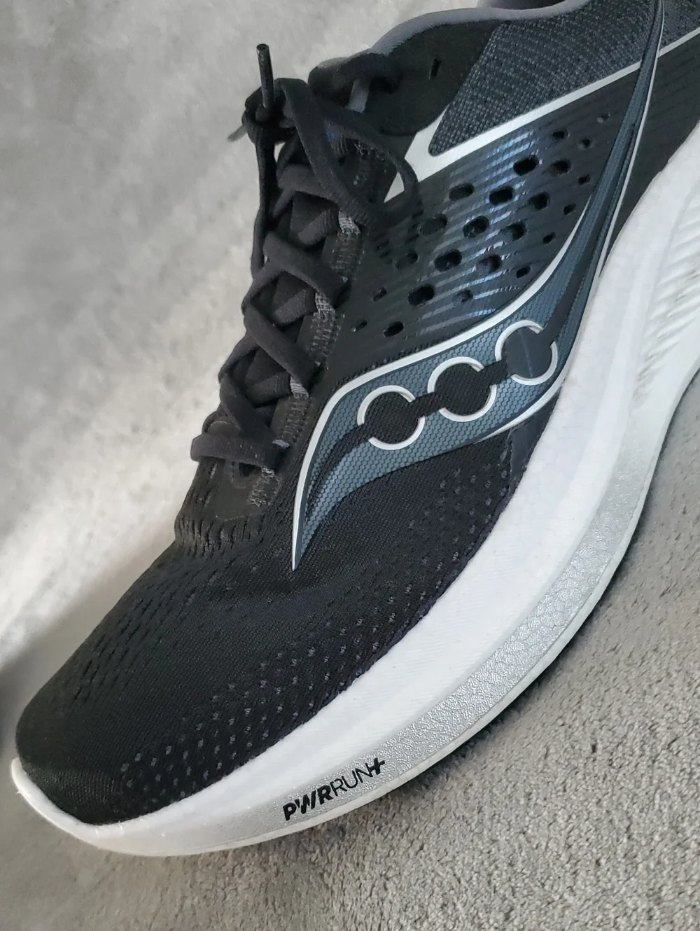 SAUCONY Ride 17 Form Fit Black/White Running Shoes MEN'S SIZE: 12